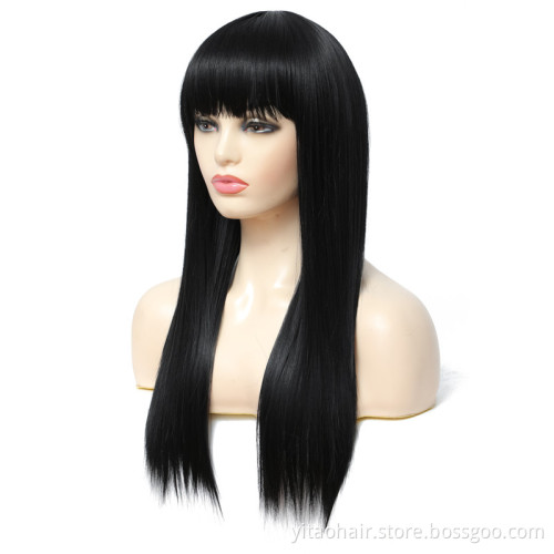 Synthetic Lace Front Hair Wig Blonde Long Straight Razer French Style Technique Wave Color Small Weight Material Silky Brown